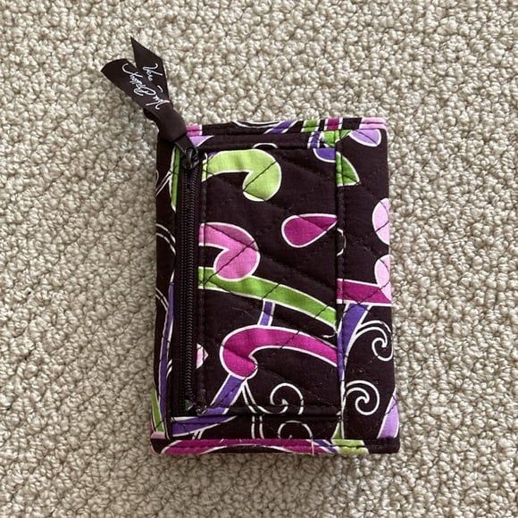 Vera Bradley Purple Brown Floral Wallet Multi-fold Wallet Compartments EUC - Picture 2 of 8